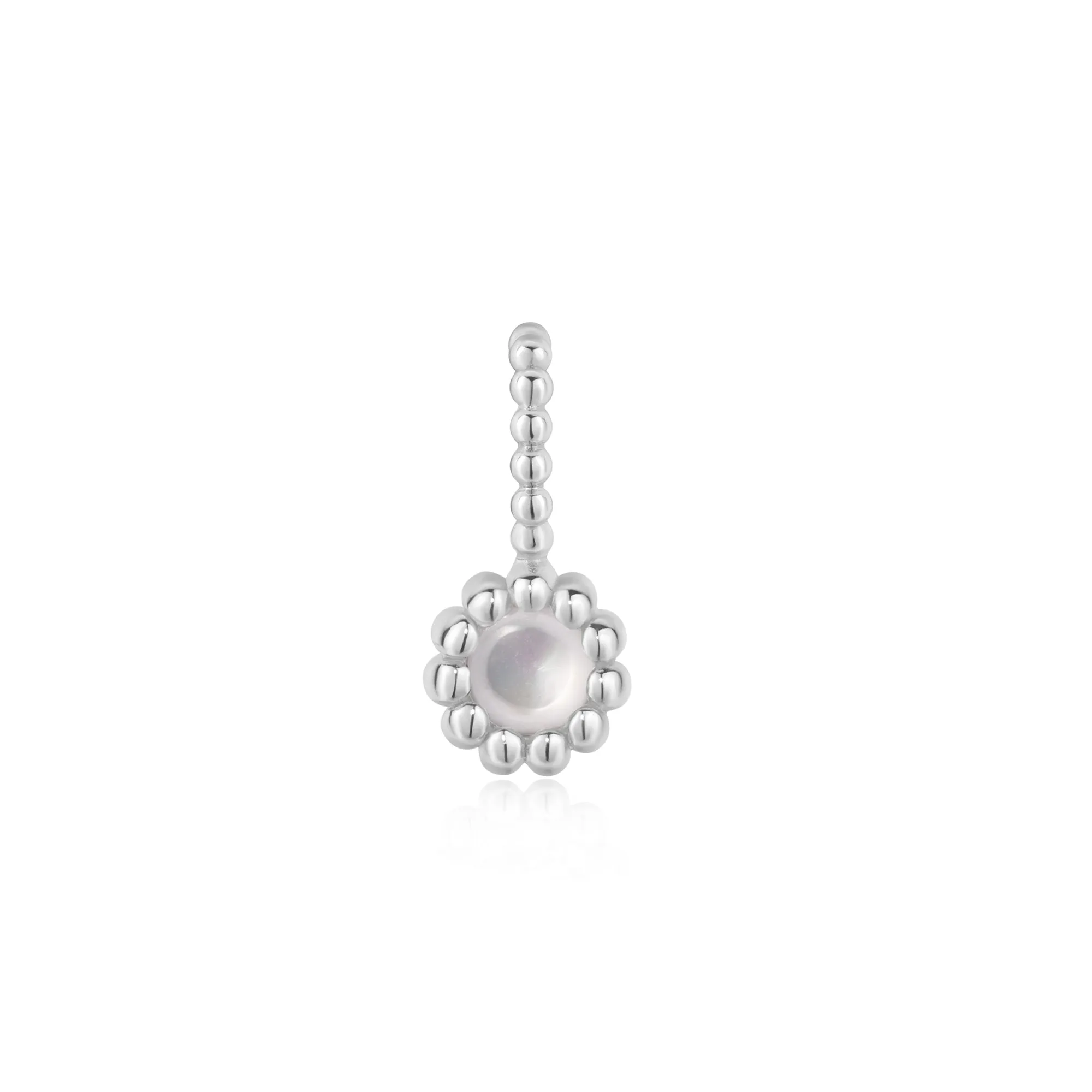 Silver Black Onyx and Mother of Pearl Charm
