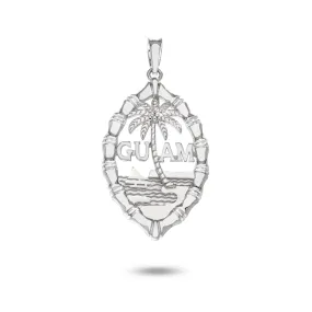 Silver Guam Seal Thick Bamboo Pendant