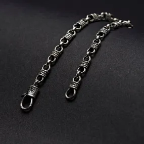 Silver Laurel Cuff Chain Bracelet