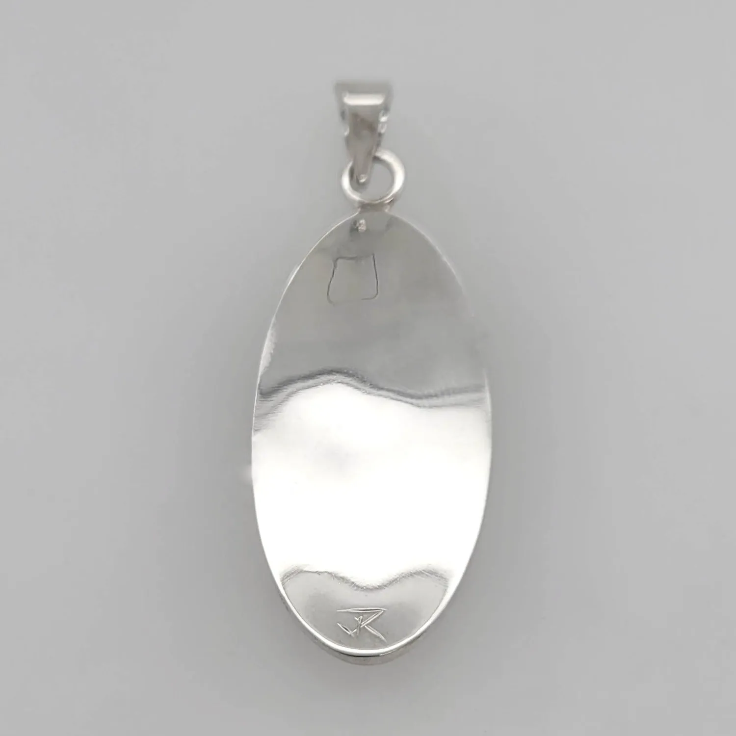 Silver Oval Salmon Spirit Pendant