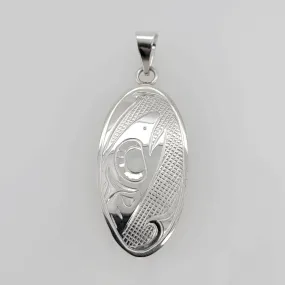 Silver Oval Salmon Spirit Pendant
