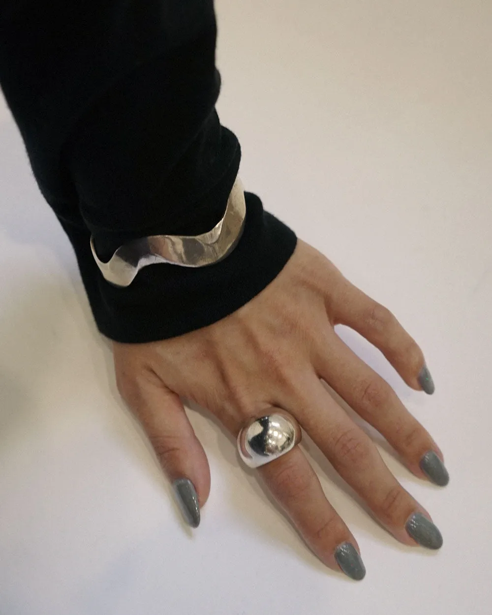 Silver Wavy Cuff Bracelet
