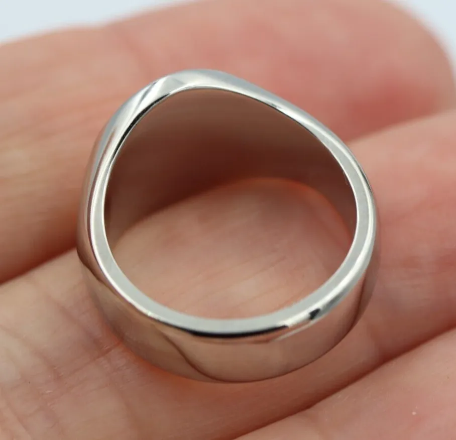 Size J 1/2 Genuine Ring Platinum 950 Heavy Full Solid Heavy Signet Ring   Engraving
