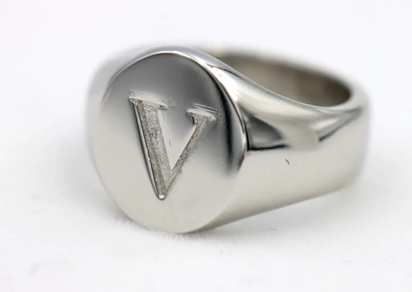 Size J 1/2 Genuine Ring Platinum 950 Heavy Full Solid Heavy Signet Ring   Engraving