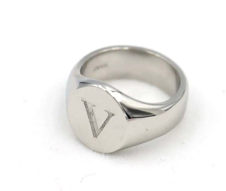 Size J 1/2 Genuine Ring Platinum 950 Heavy Full Solid Heavy Signet Ring   Engraving