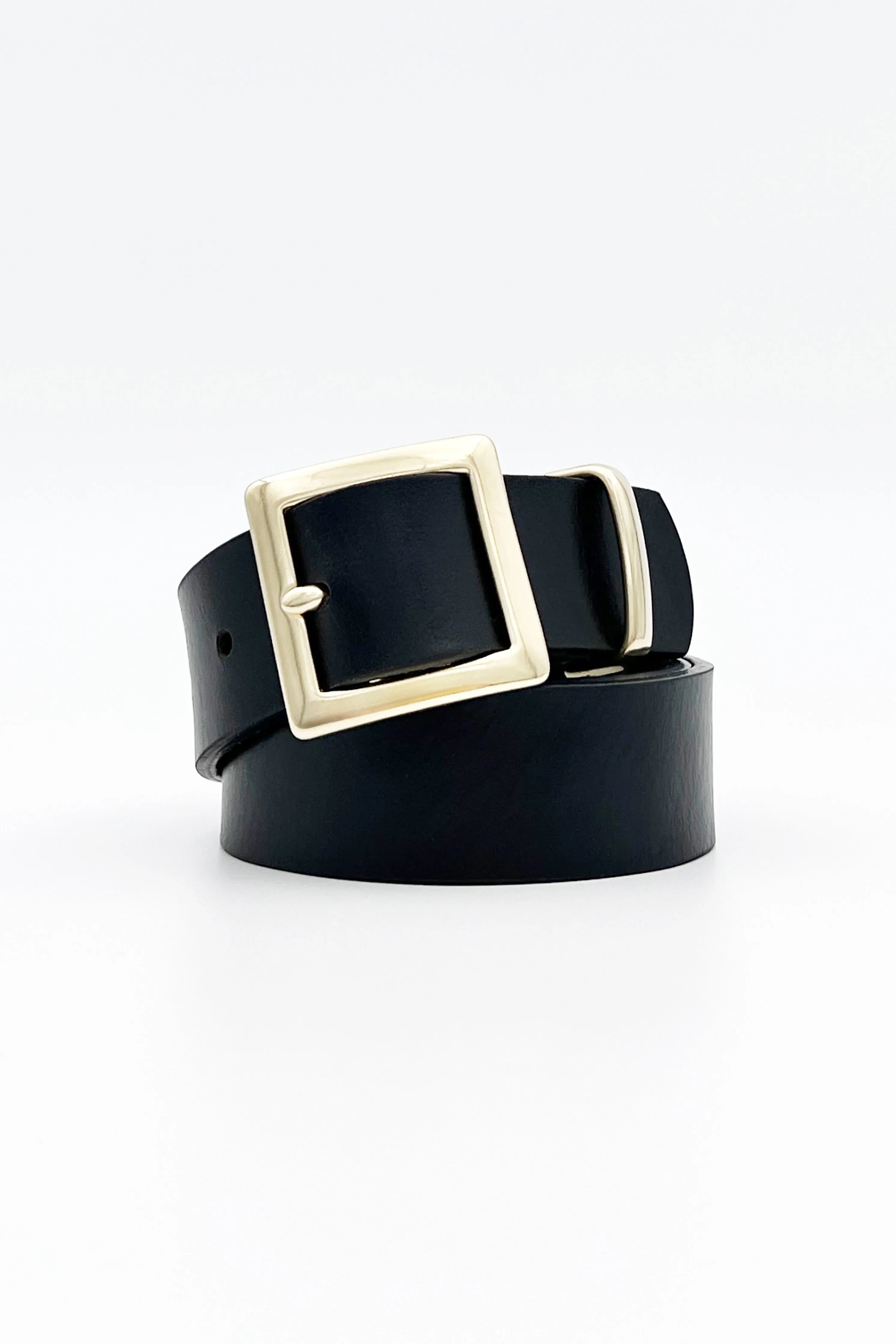SLIM-WIDE SQUARE BUCKLE BELT METAL KEEPER
