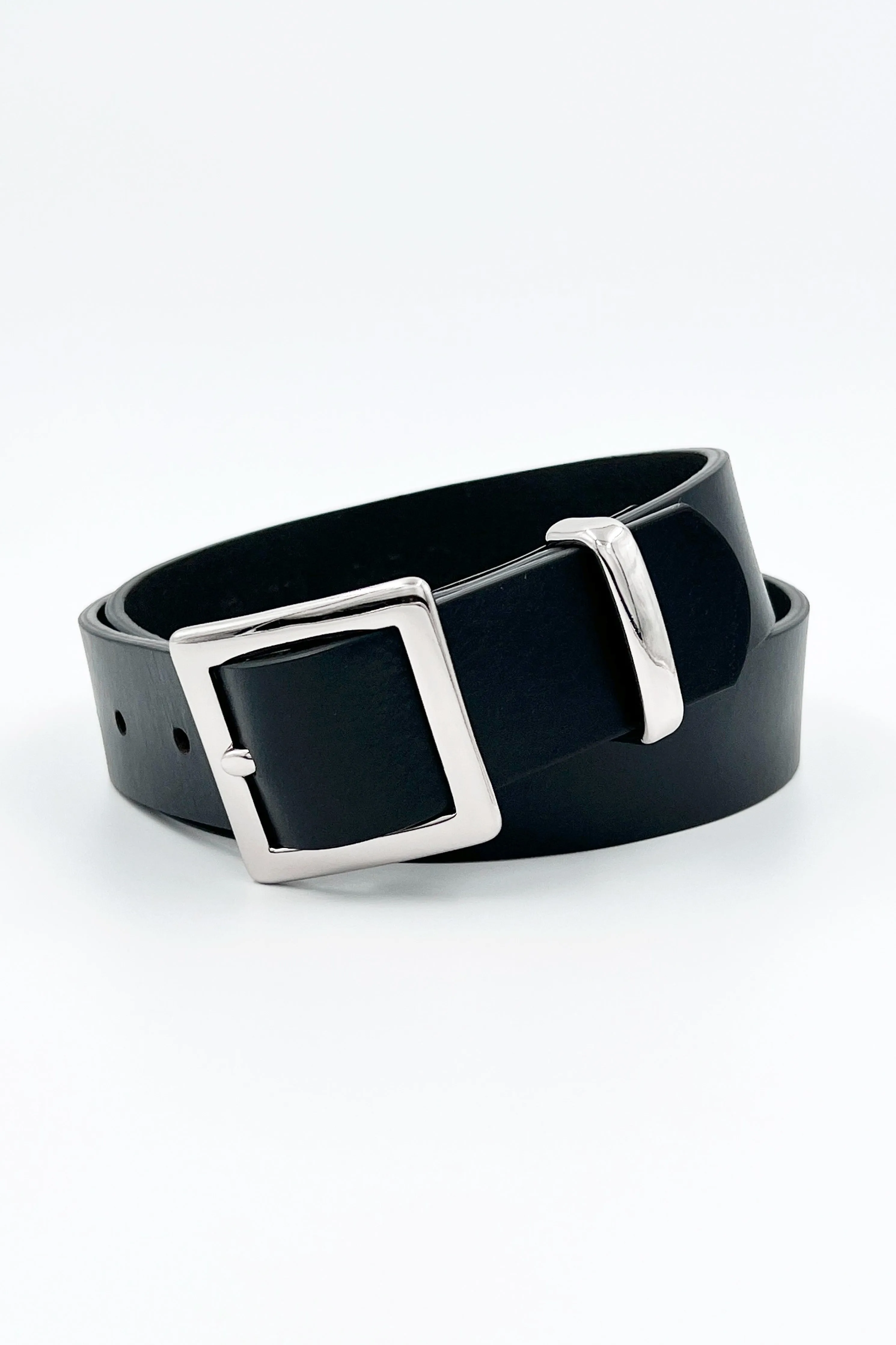 SLIM-WIDE SQUARE BUCKLE BELT METAL KEEPER
