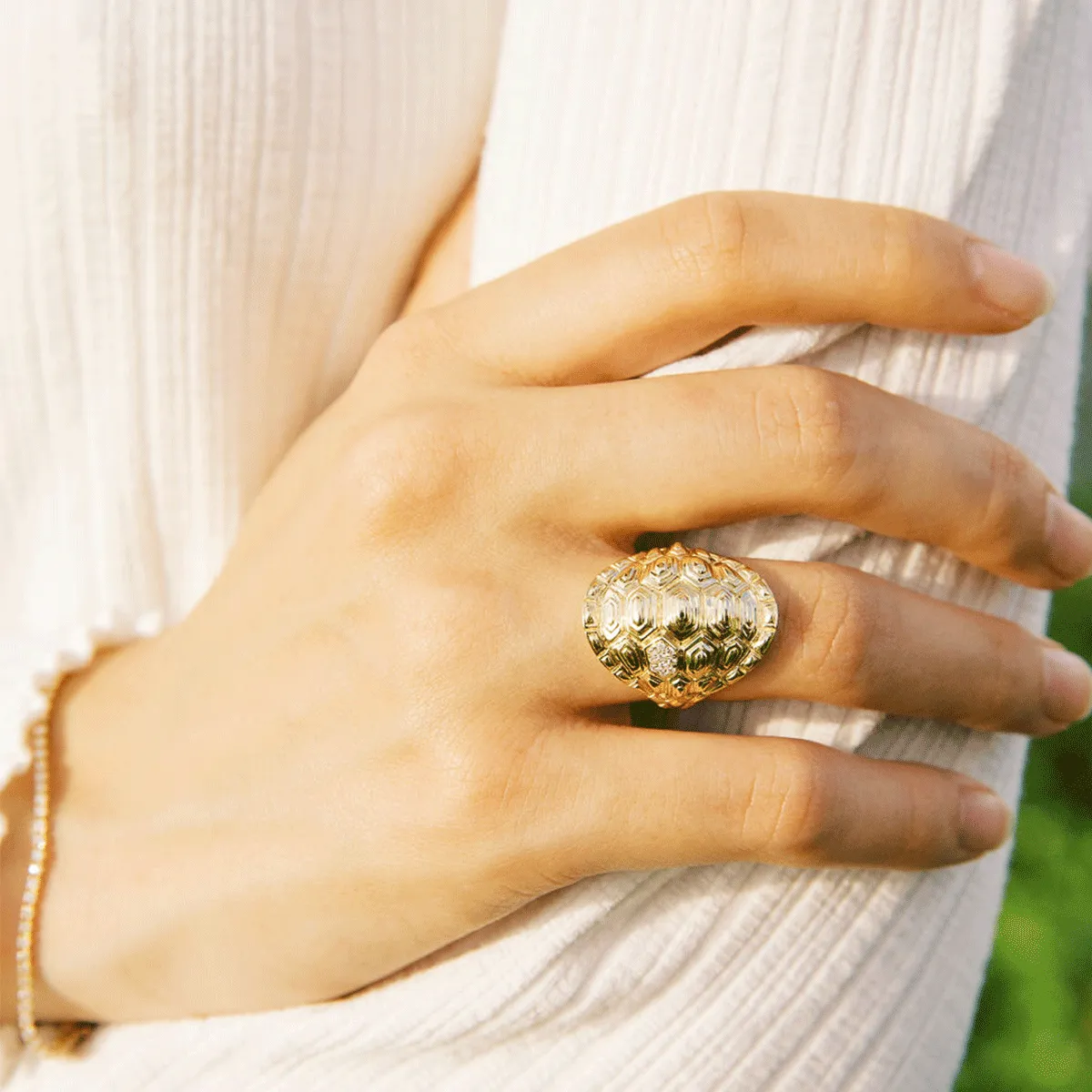 Snapping Turtle Ring | 9GMS .05CT