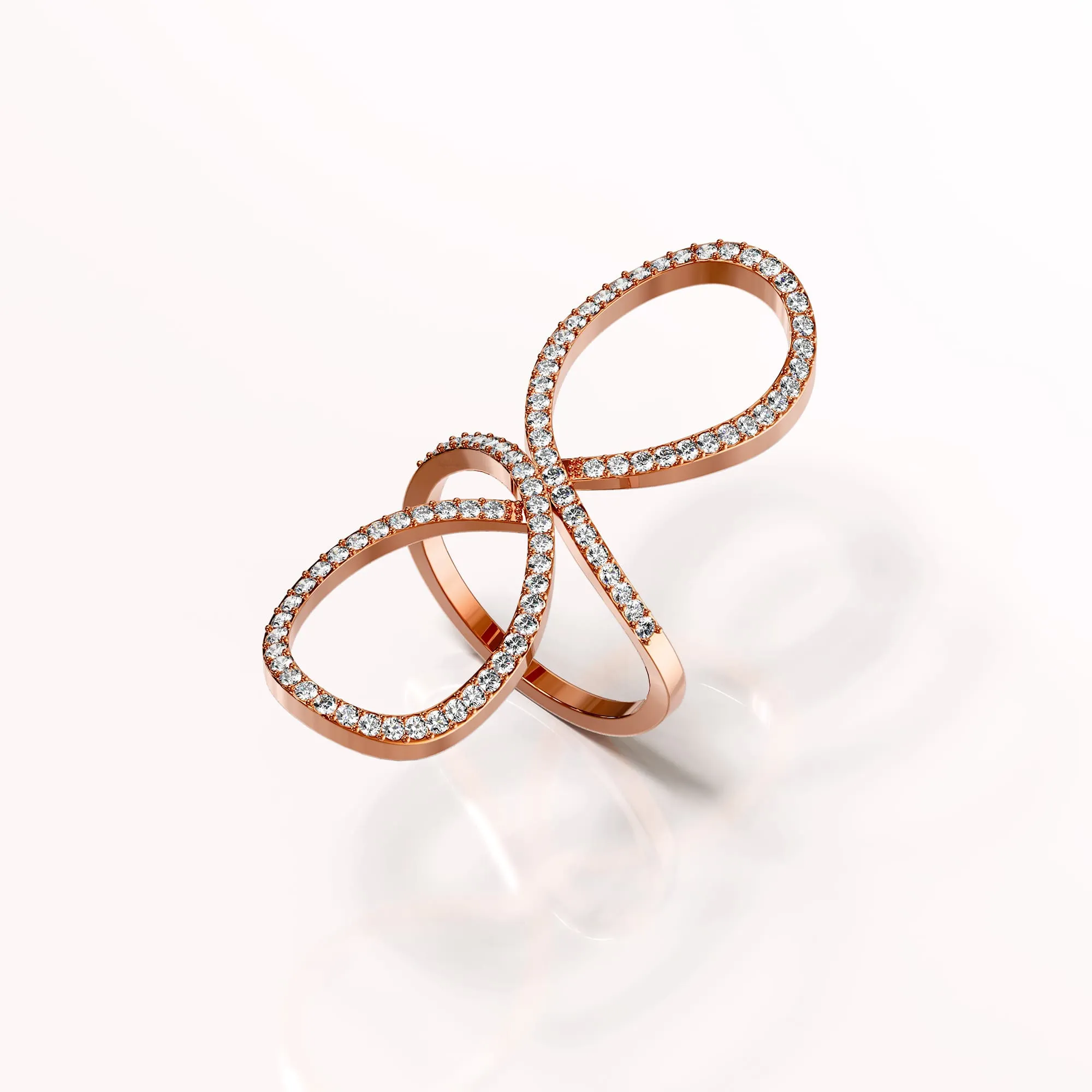 Solid 925 Sterling Silver Infinity Ring Clear
