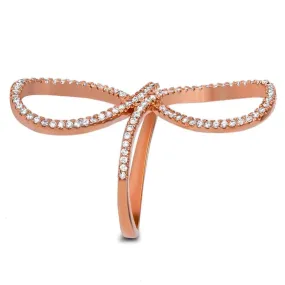 Solid 925 Sterling Silver Infinity Ring Clear