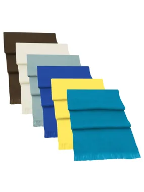 Solid Color 6 Pack Wool Unisex Winter Scarf Set