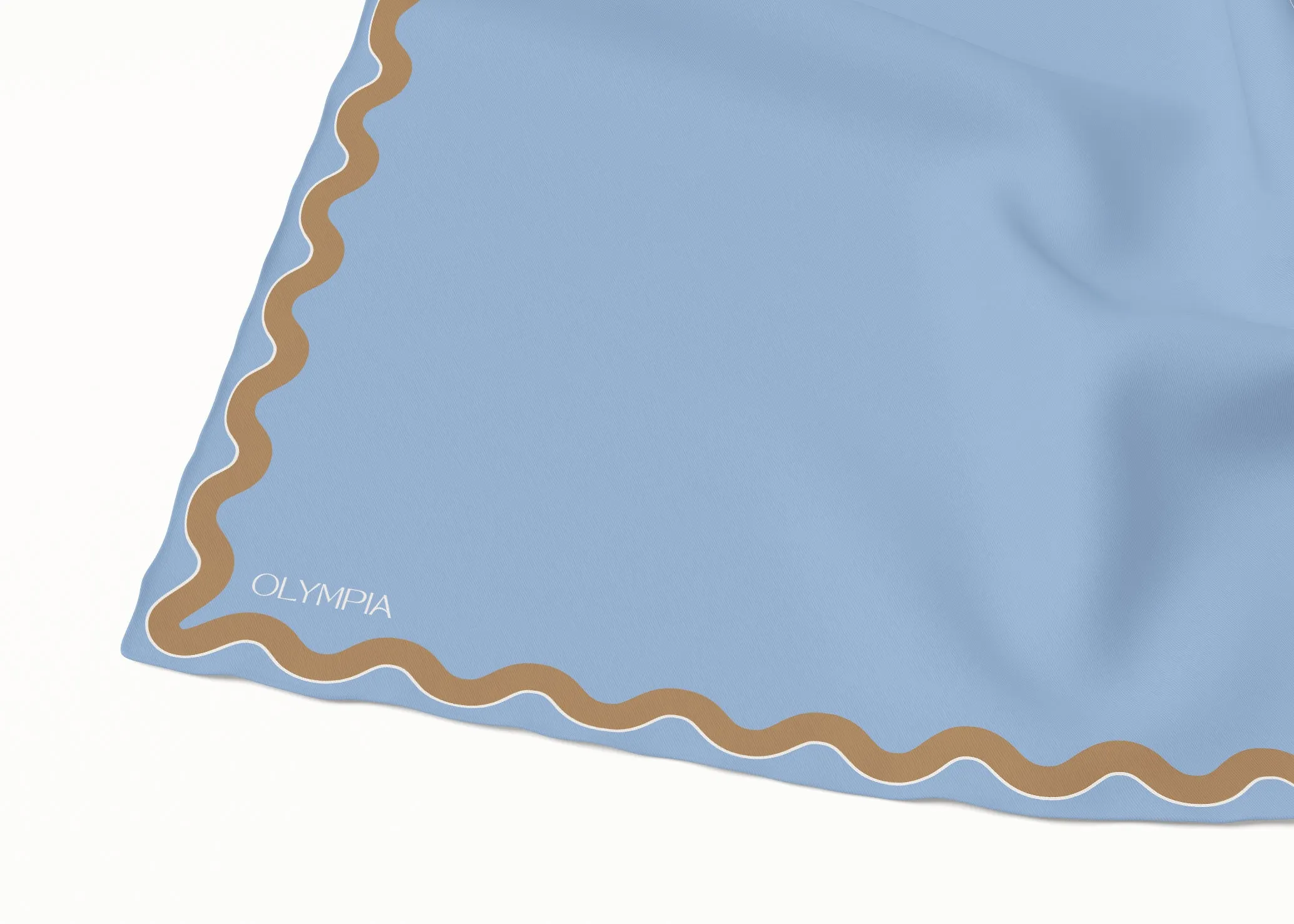 Sophie Bluebird/Croissant Silk Cotton Scarf - 54x54cm