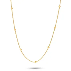 Spaced Out Gold Beaded Necklace