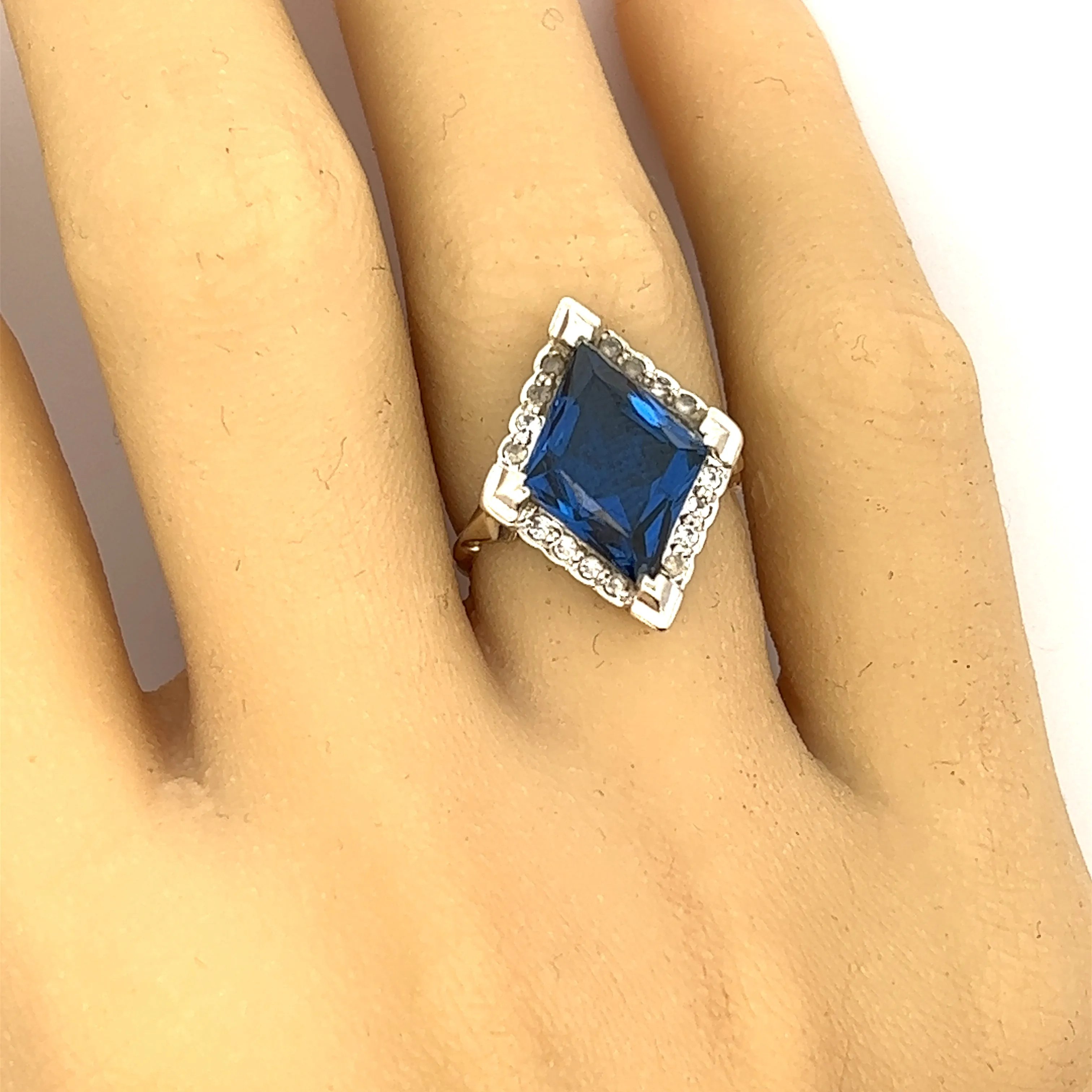 Spinel 9ct Yellow and White Gold Cocktail Ring
