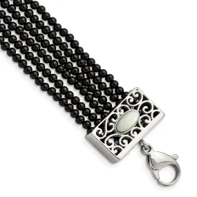 Stainless Steel MOP Black Onyx Bracelet