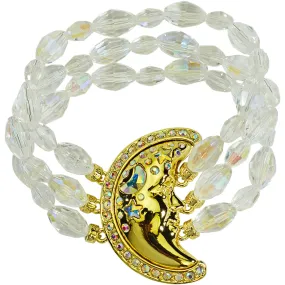 Starlight Metallic Moon Shadow Stretch Bracelet (Goldtone)