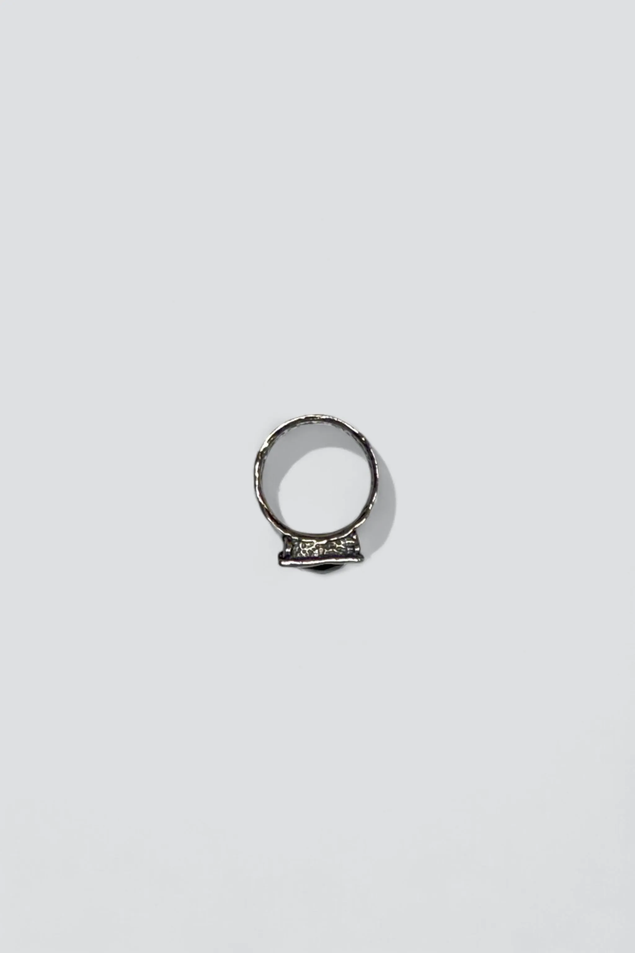 Sterling Silver Onyx Deco Square Signet Ring