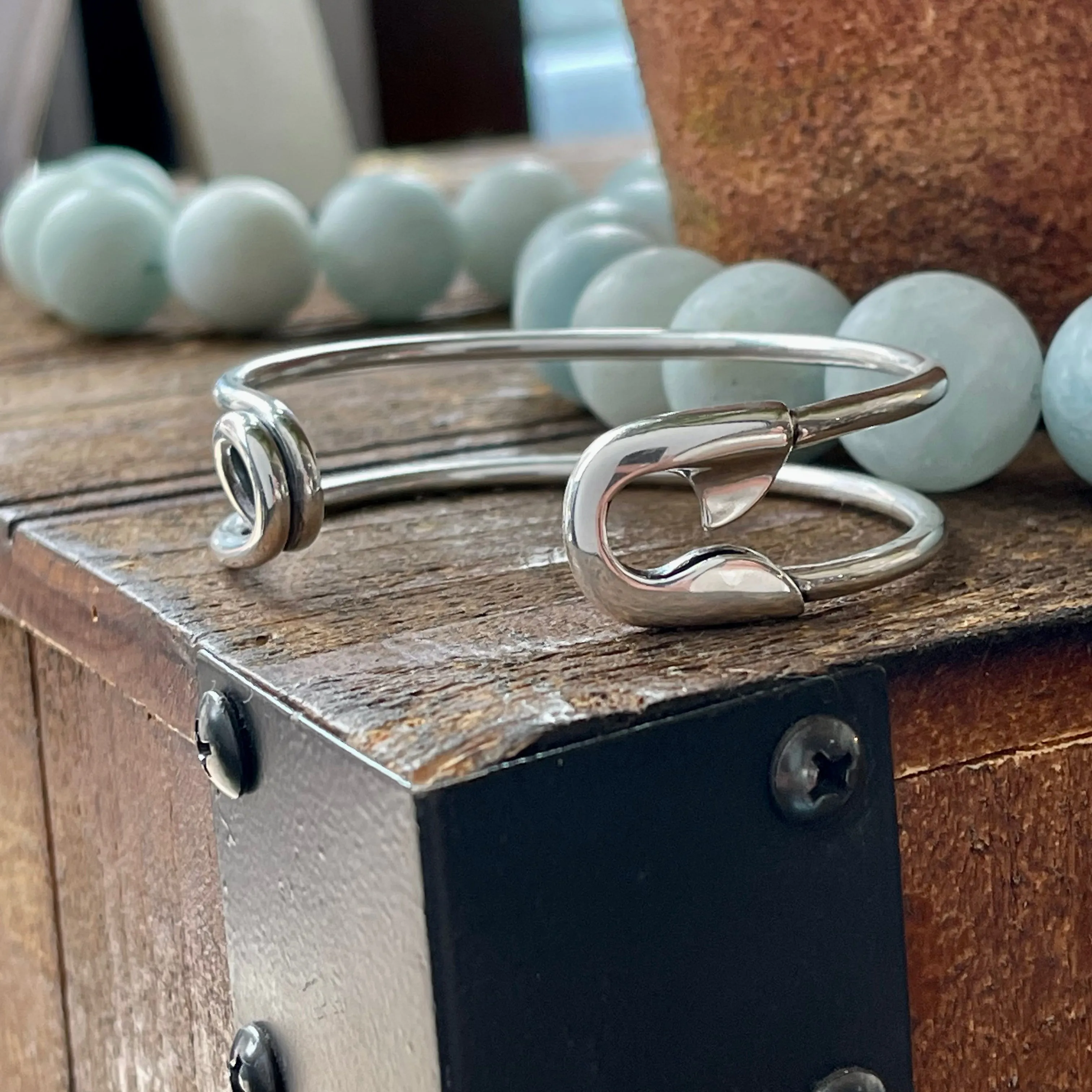 Sterling Silver Safety Pin Cuff