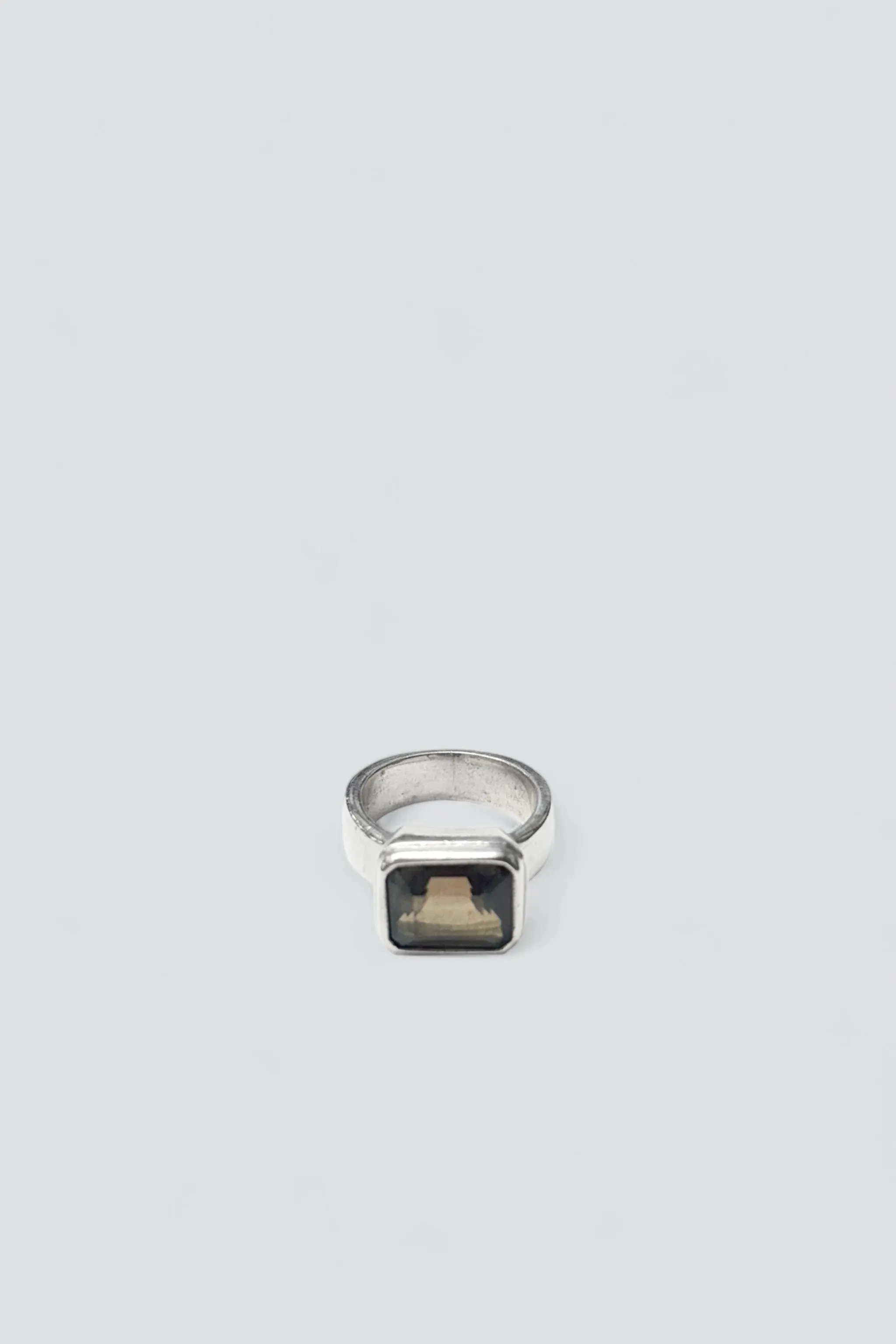Sterling Silver Smokey Quartz Signet Ring