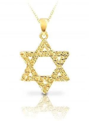 Sterling Silver Star of David Pendant - with 24K Gold Overlay
