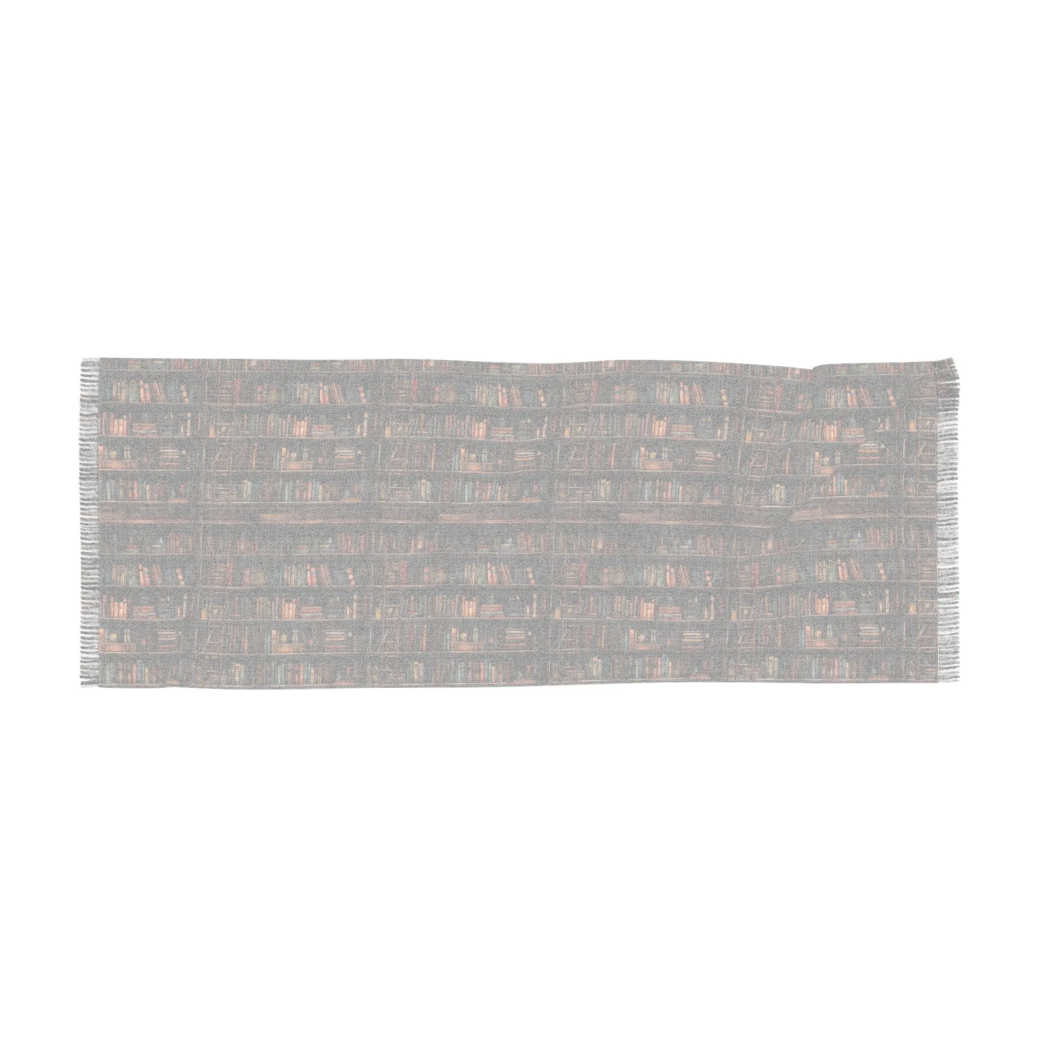 Stylish Bookshelf with Books Print Scarf, 27x73 Inches Lightweight and Fashionable Accessory for Book Lovers, Book Club All season