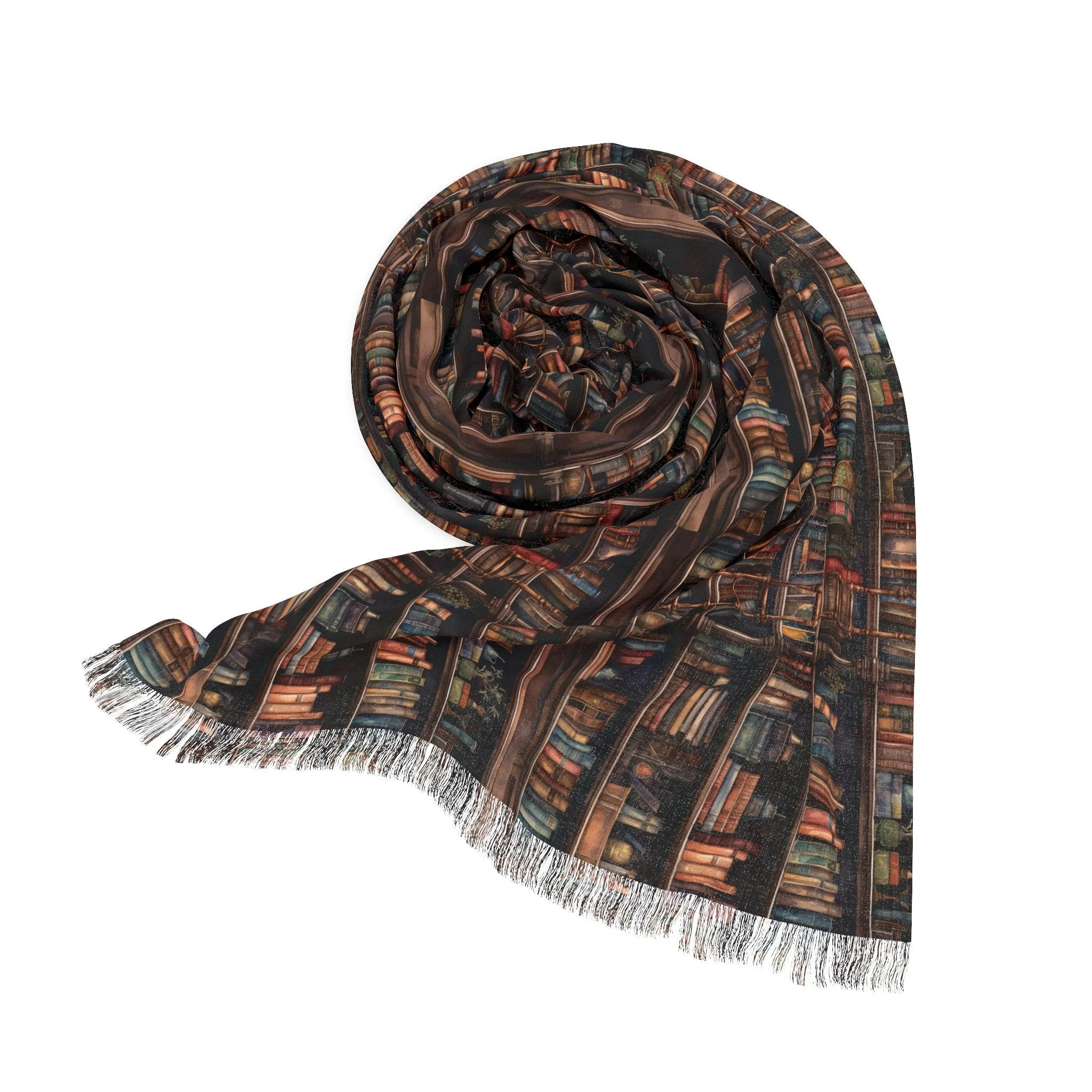 Stylish Bookshelf with Books Print Scarf, 27x73 Inches Lightweight and Fashionable Accessory for Book Lovers, Book Club All season