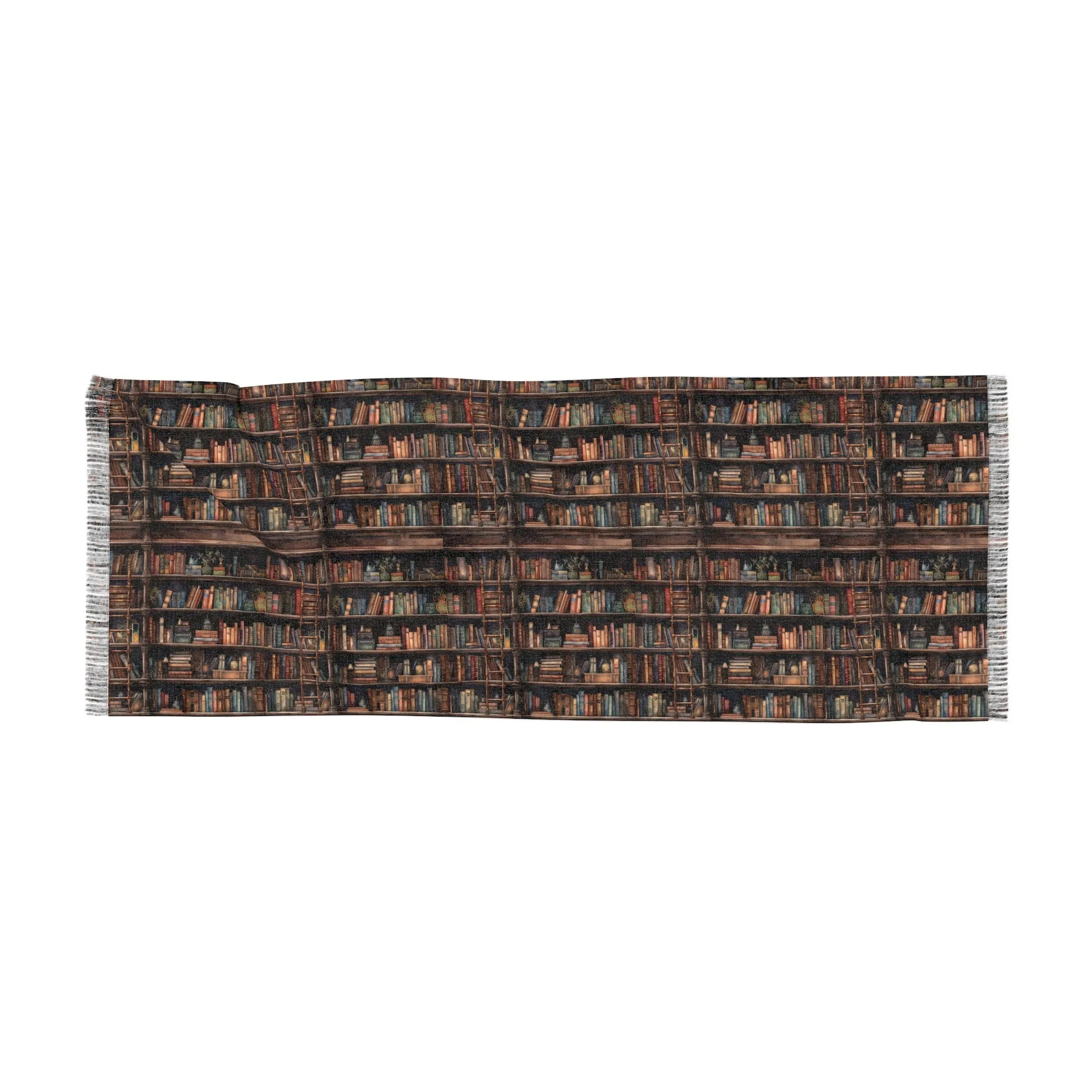 Stylish Bookshelf with Books Print Scarf, 27x73 Inches Lightweight and Fashionable Accessory for Book Lovers, Book Club All season