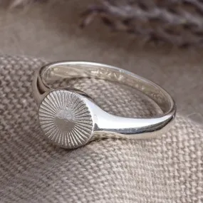 Sun-Inspired Polished Sterling Silver Signet Ring - Summertime Bliss | NOVICA