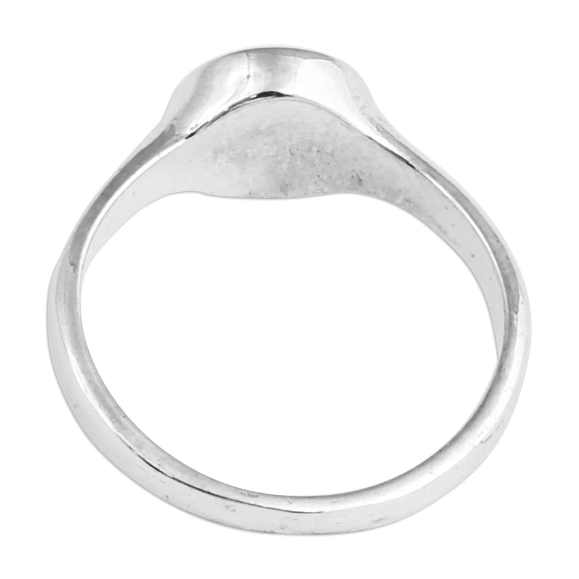 Sun-Inspired Polished Sterling Silver Signet Ring - Summertime Bliss | NOVICA
