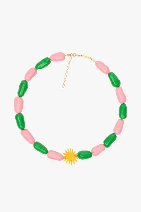 Sunrise Beaded Necklace Gold Plated