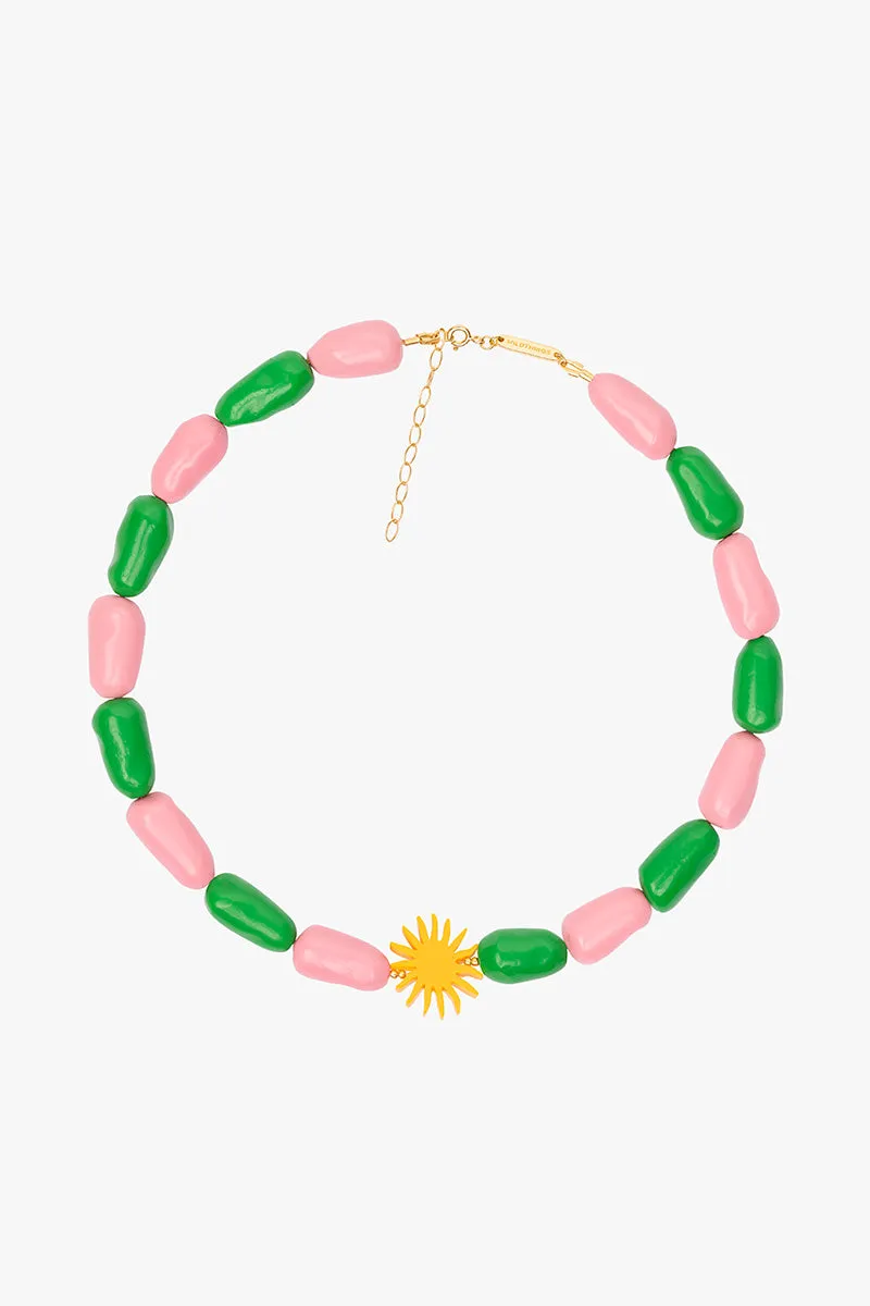 Sunrise Beaded Necklace Gold Plated