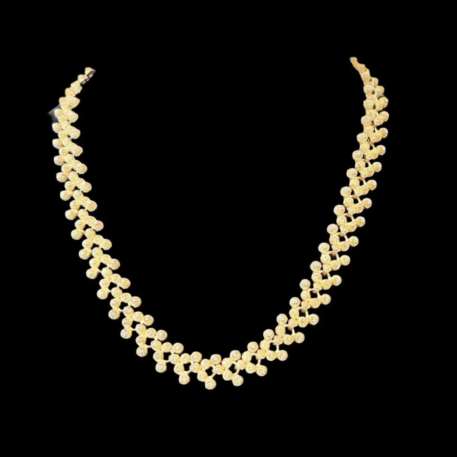 Textured Golden Bead Vintage Necklace