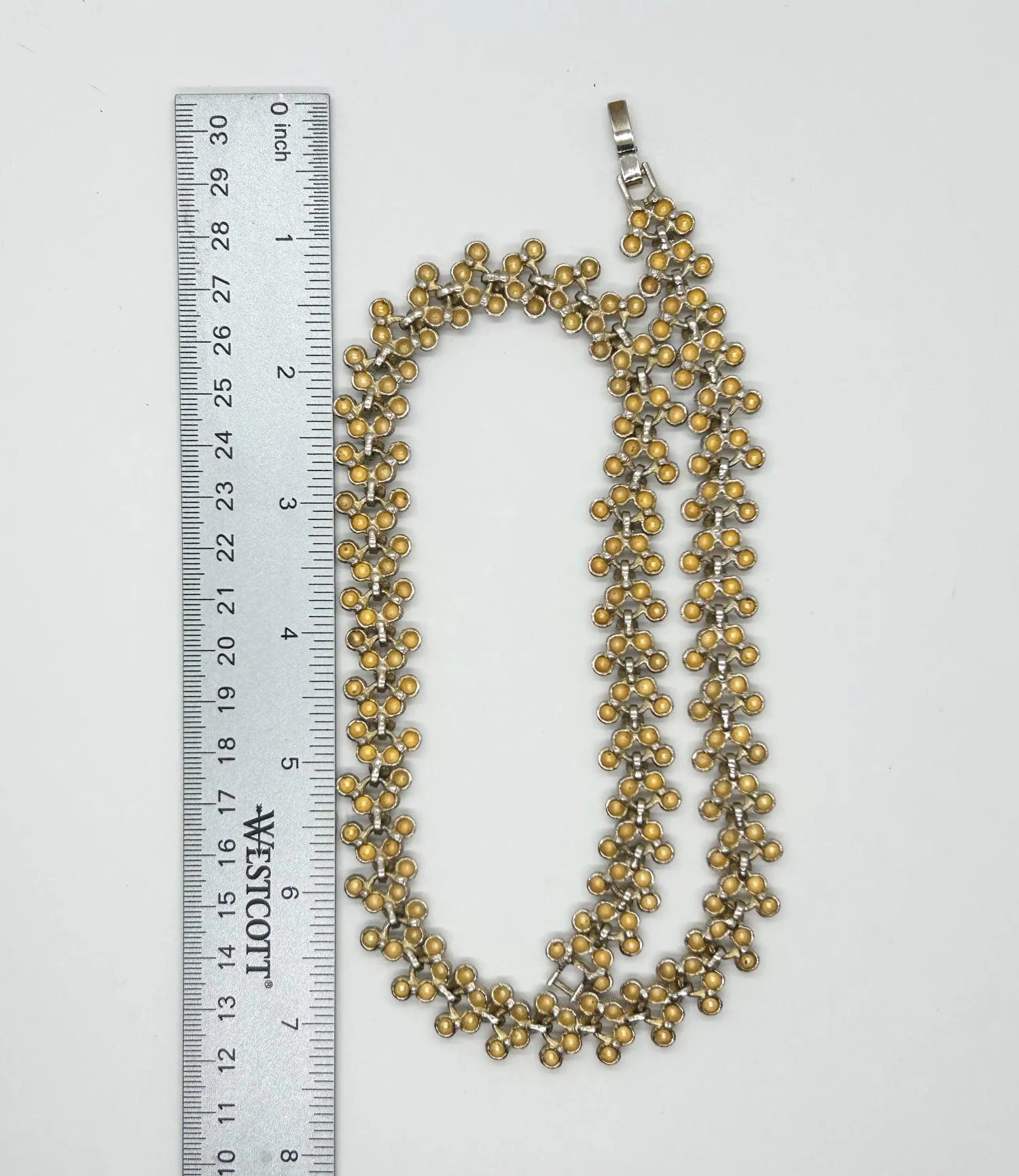 Textured Golden Bead Vintage Necklace