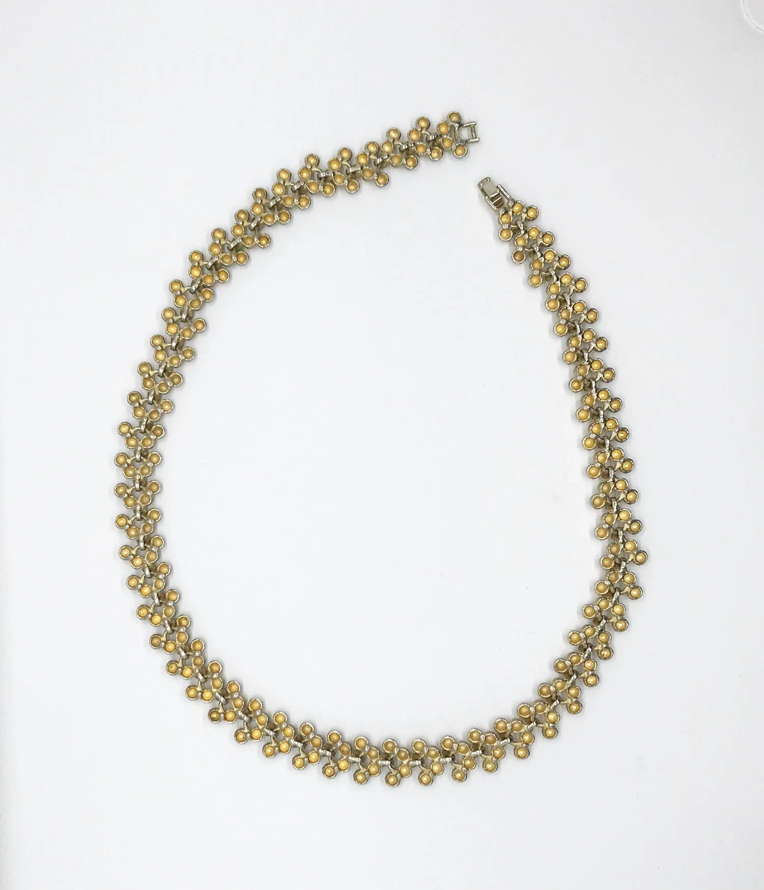 Textured Golden Bead Vintage Necklace