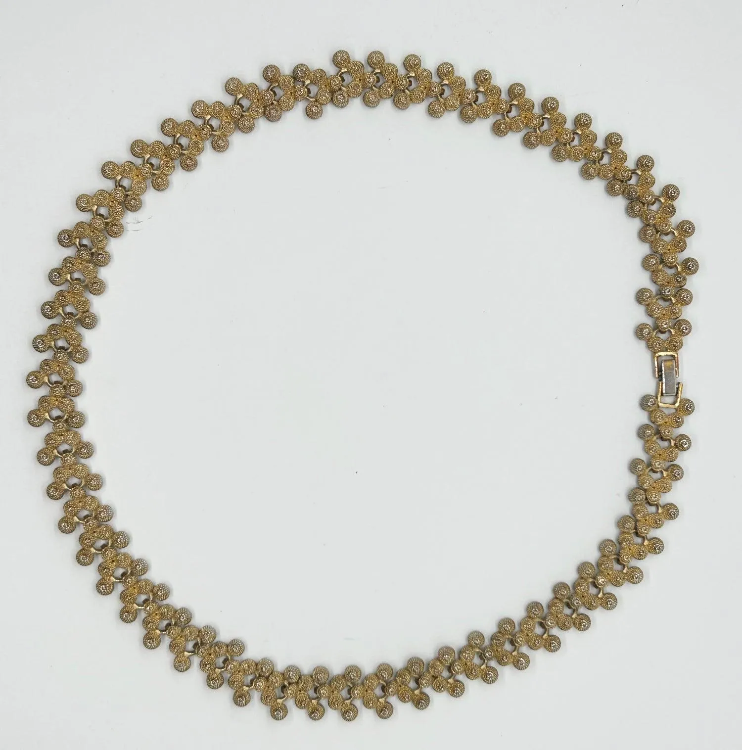 Textured Golden Bead Vintage Necklace