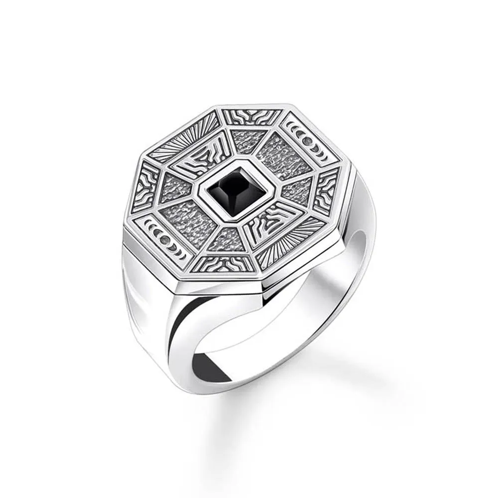 Thomas Sabo Sterling Silver Rebel Cliff Octagon Signet Ring