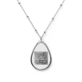 Tiger on a Couch Oval Necklace