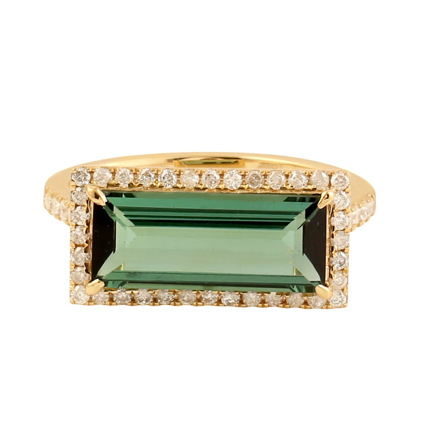 Tourmaline Cocktail Ring 18k Yellow Gold Diamond Jewelry