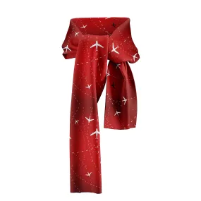 Travelling with Aircraft (Red) Designed Scarfs