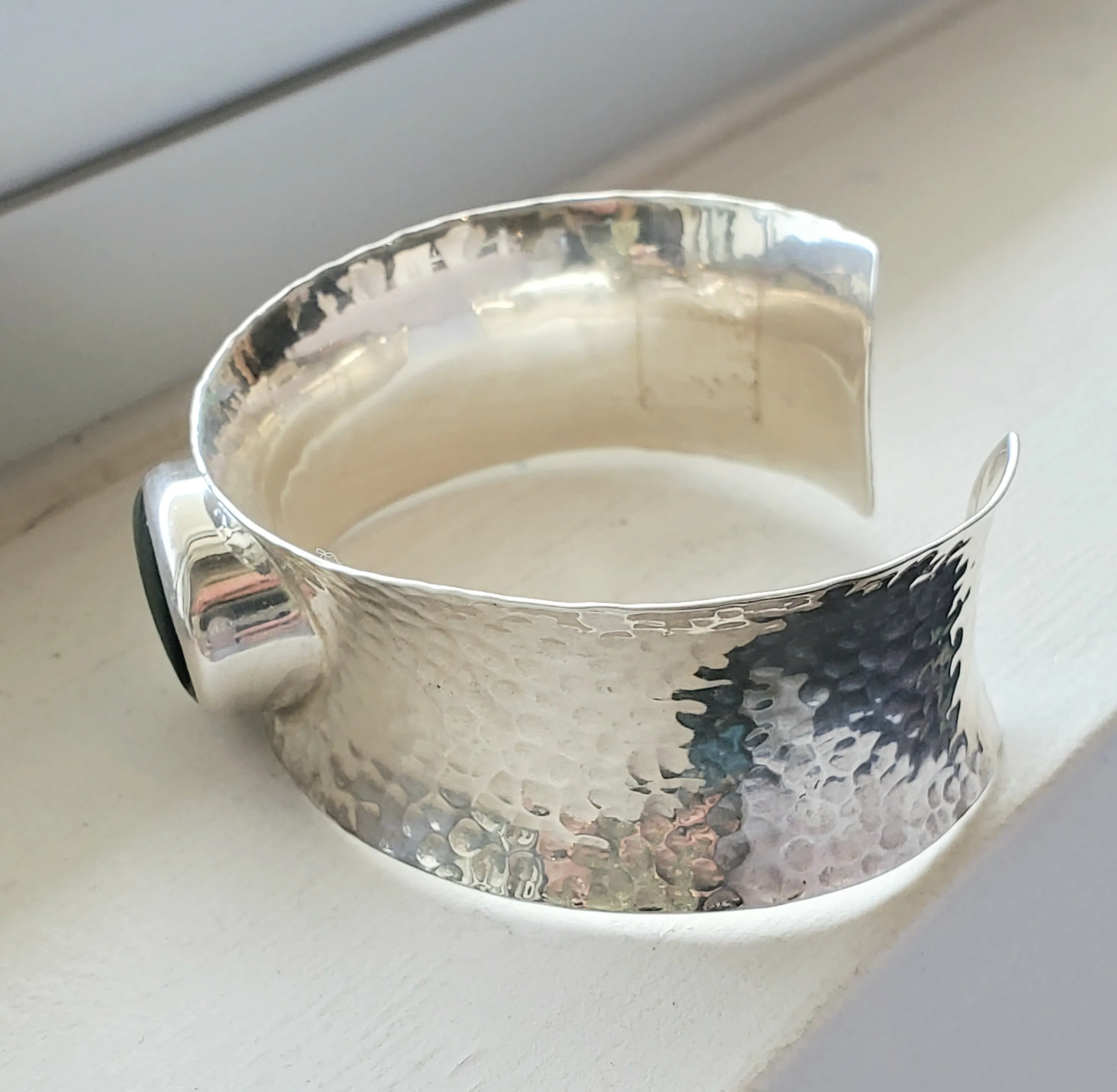 Unique Large Cuff English Sea Glass Bracelet