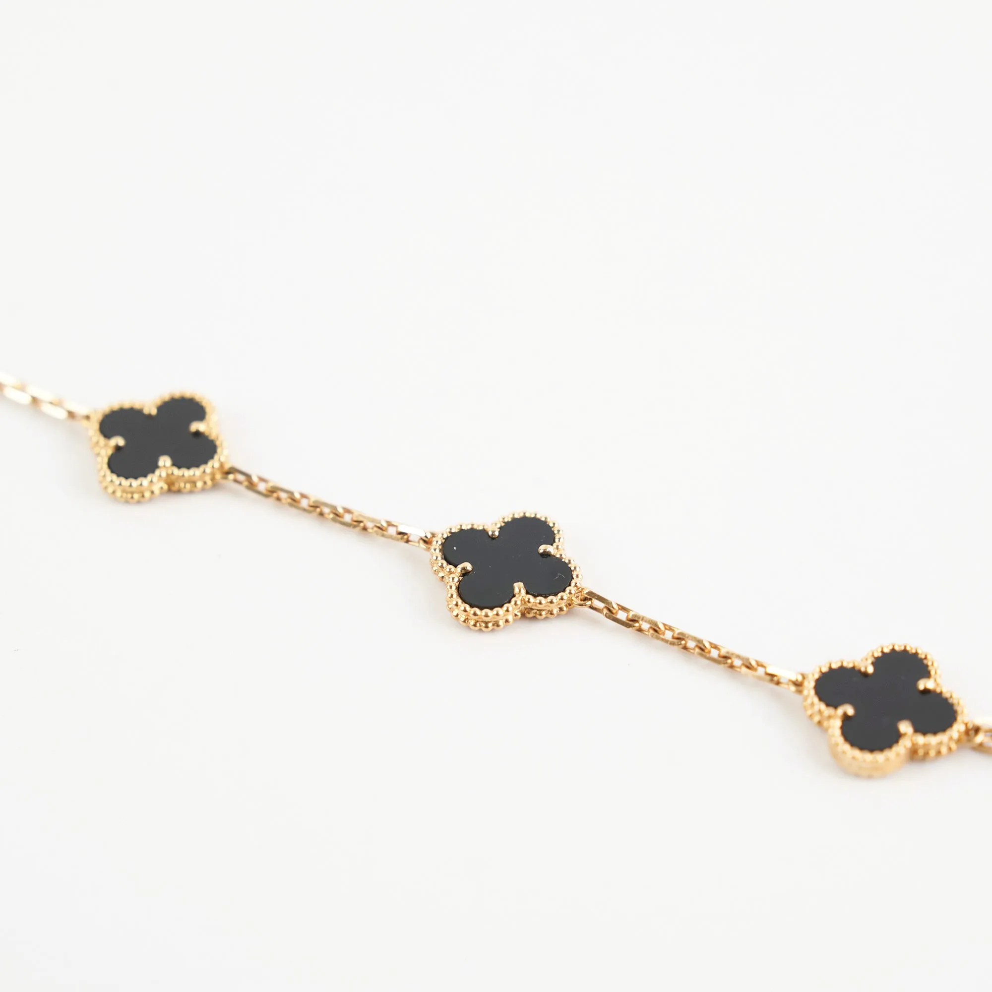 Van Cleef And Arpels Vintage Alhambra 5 Motifs Bracelet Onyx