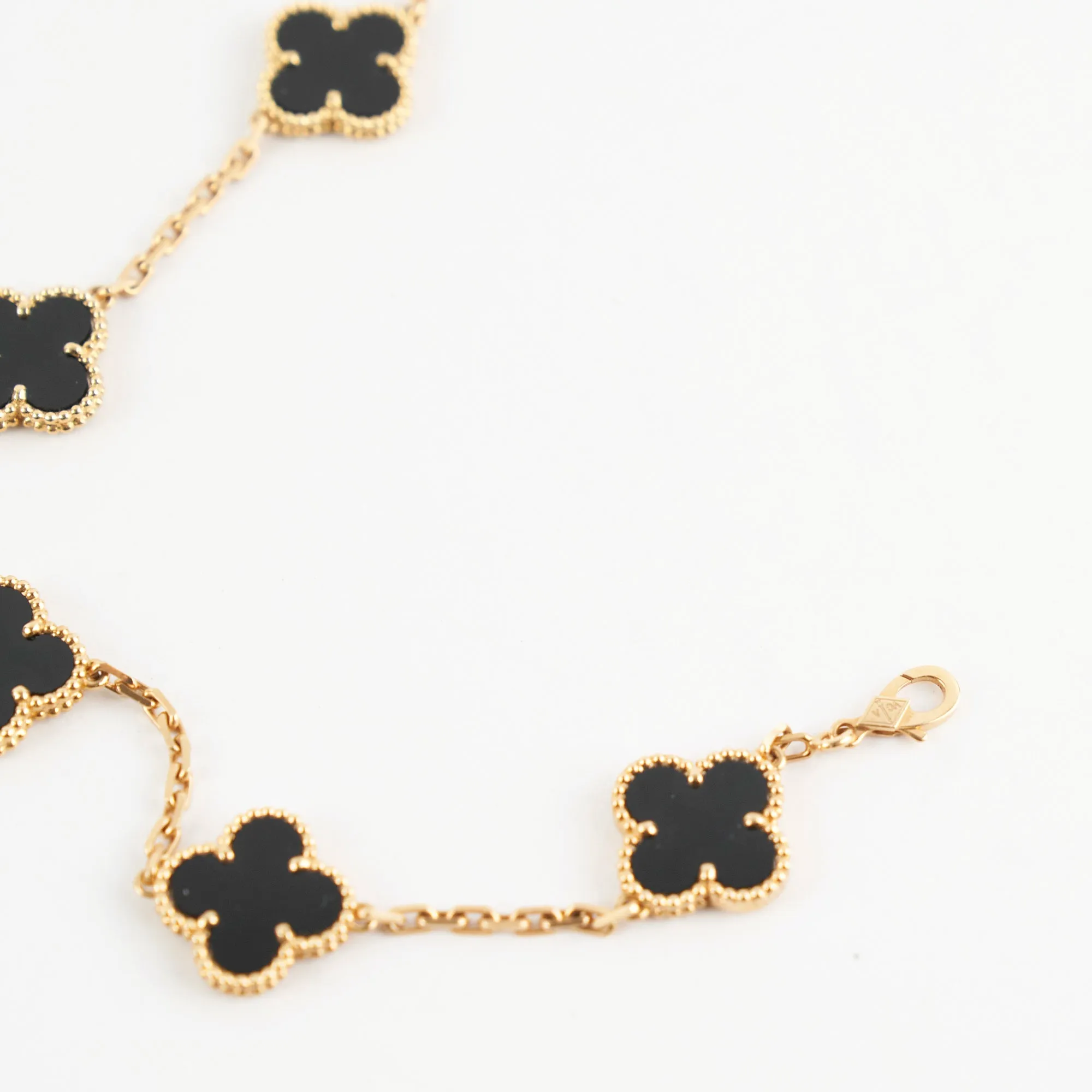 Van Cleef And Arpels Vintage Alhambra 5 Motifs Bracelet Onyx