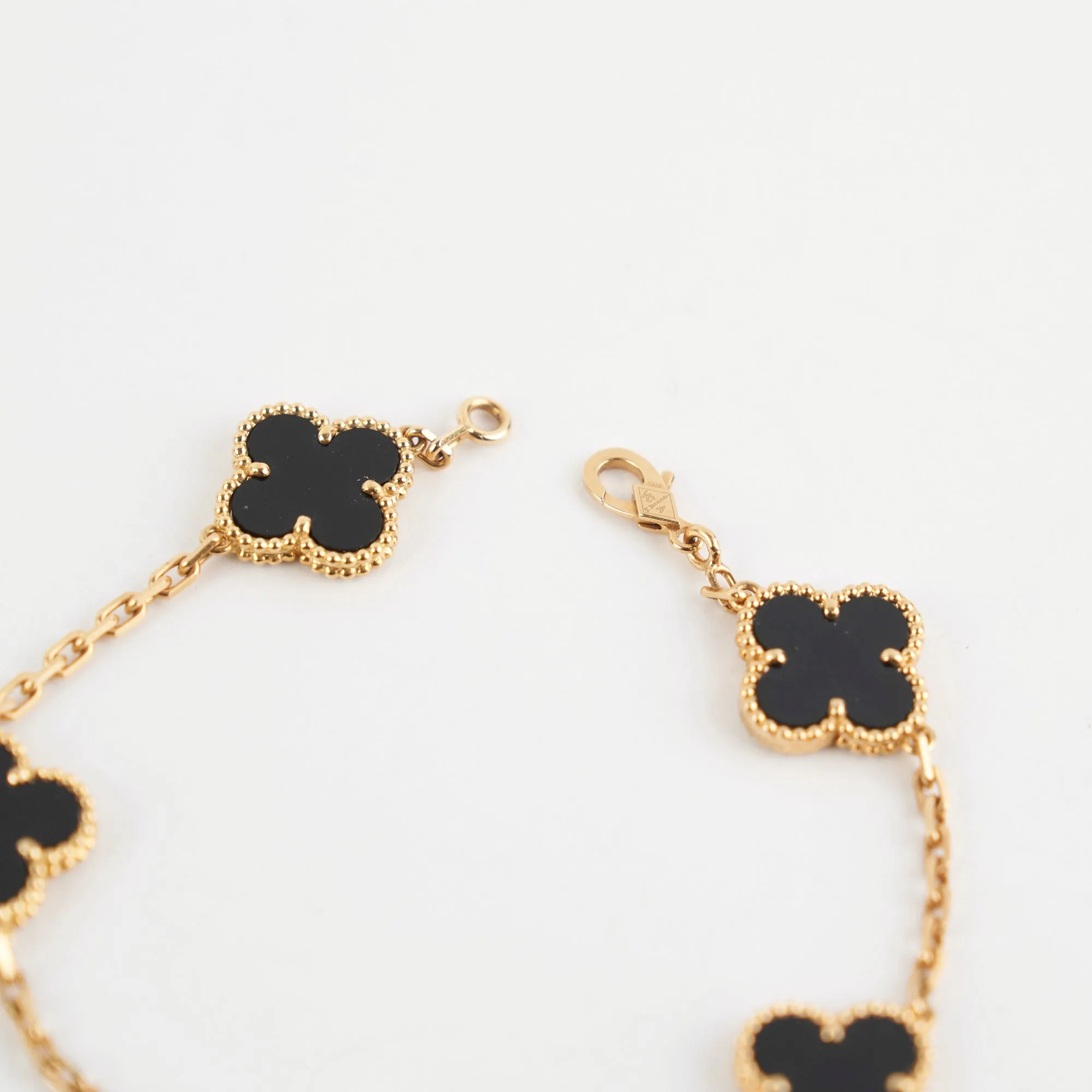 Van Cleef And Arpels Vintage Alhambra 5 Motifs Bracelet Onyx
