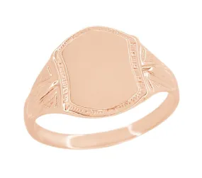Victorian 14 Karat Rose Gold Small Pinky Signet Ring