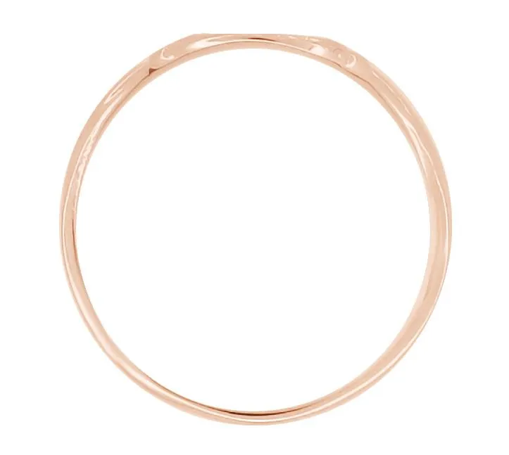 Victorian 14 Karat Rose Gold Small Pinky Signet Ring