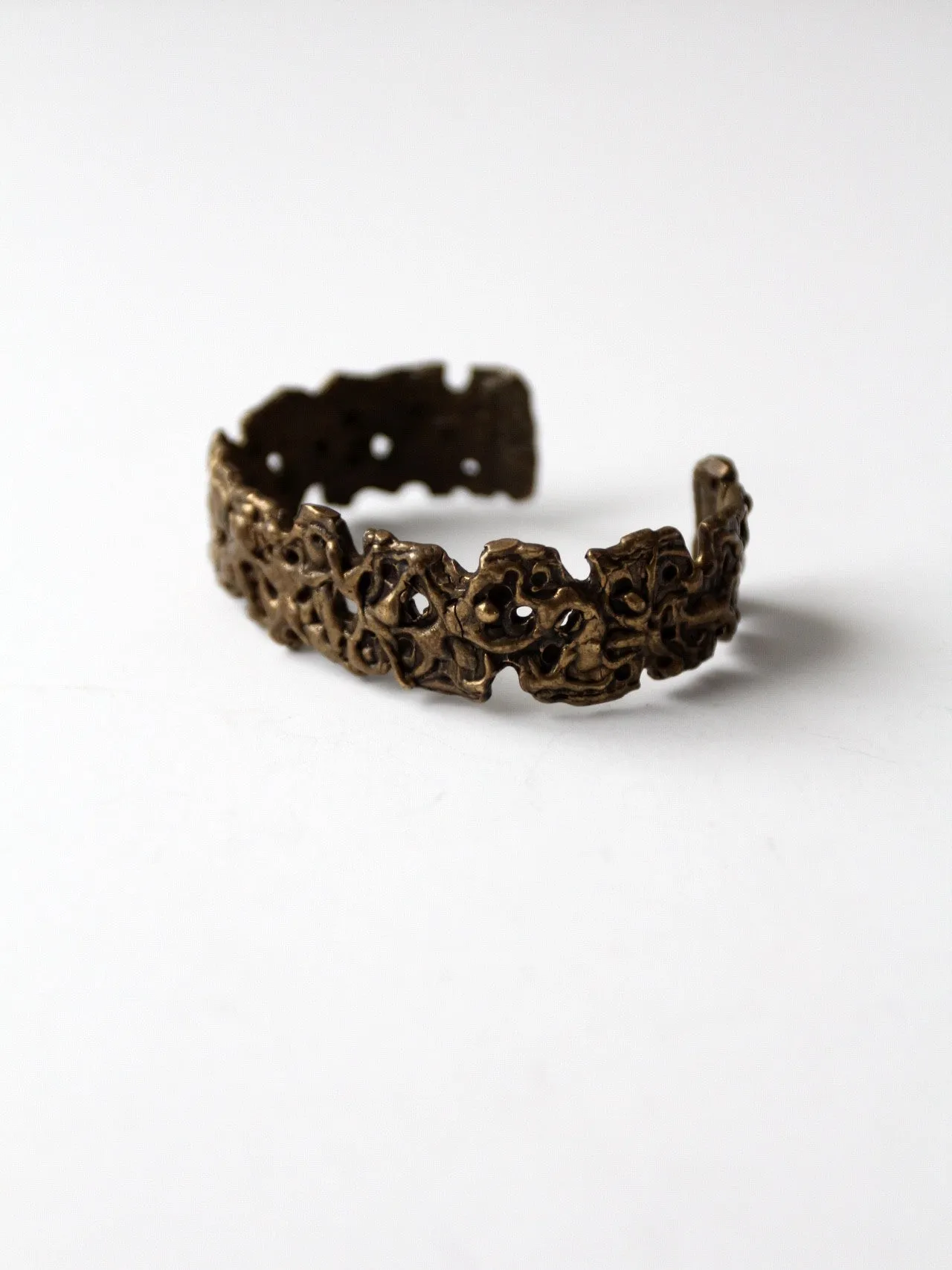 vintage 60s brutalist brass cuff