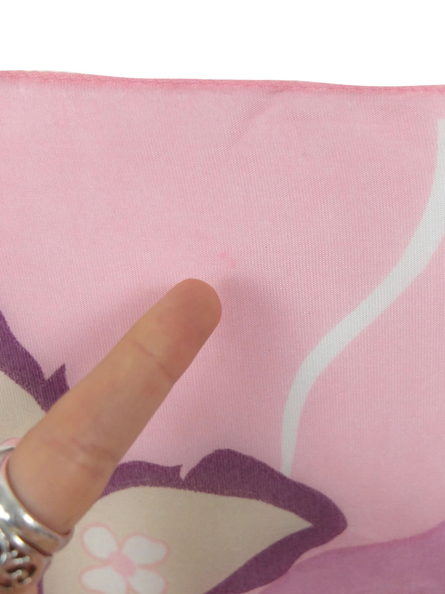 Vintage 60s Mod Psychedelic Abstract Floral Pink Square Bandana Neck Tie Scarf