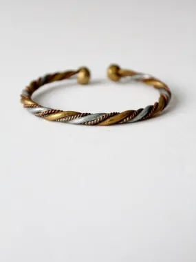 vintage 70s mixed metal cuff