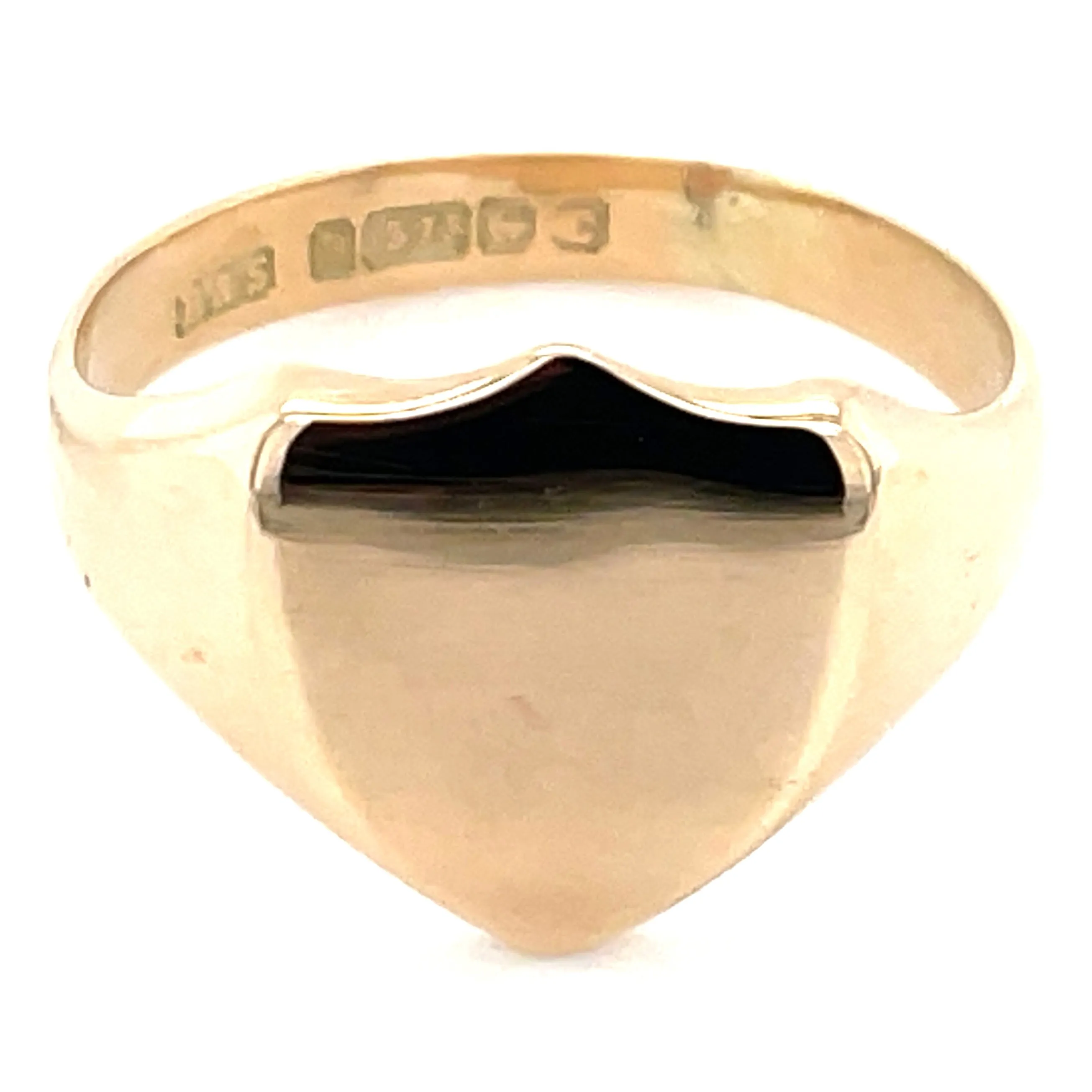 Vintage 9ct Yellow Gold Shield Signet Ring