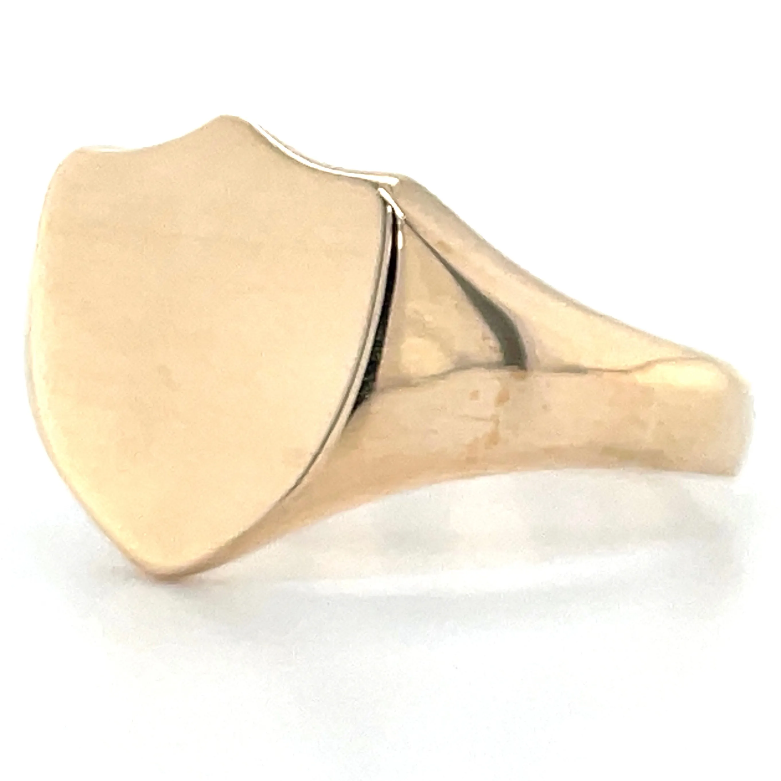 Vintage 9ct Yellow Gold Shield Signet Ring